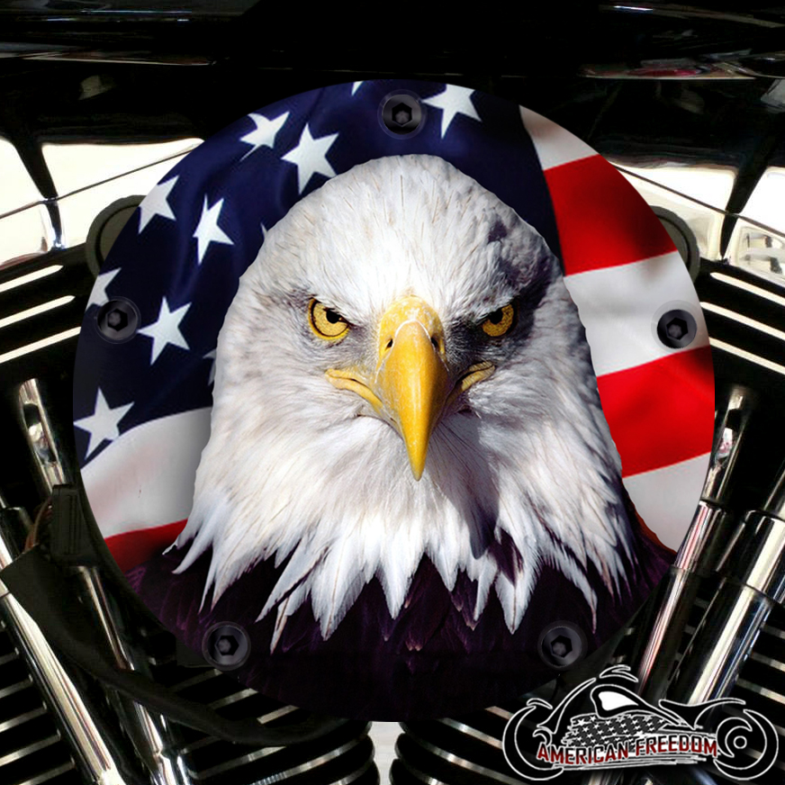 Harley Davidson High Flow Air Cleaner Cover - Eagle Flag